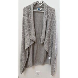 Vineyard Vines Womens Gray Wool & Cashmere Blend Cable Knit Open Front Cardigan